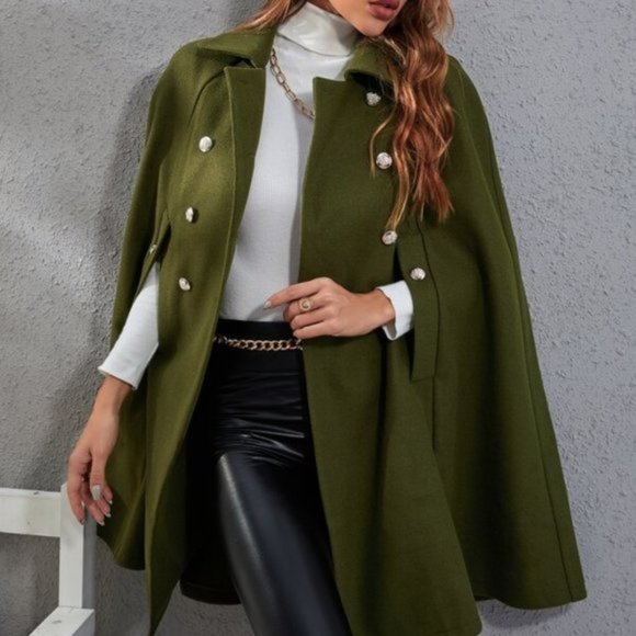 Jackets & Blazers - CLASSIC CAPE IN GREEN
